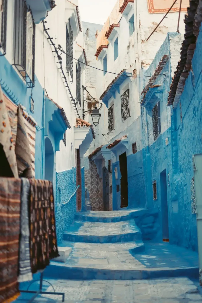 A photo of a narrow hallway in Morocco