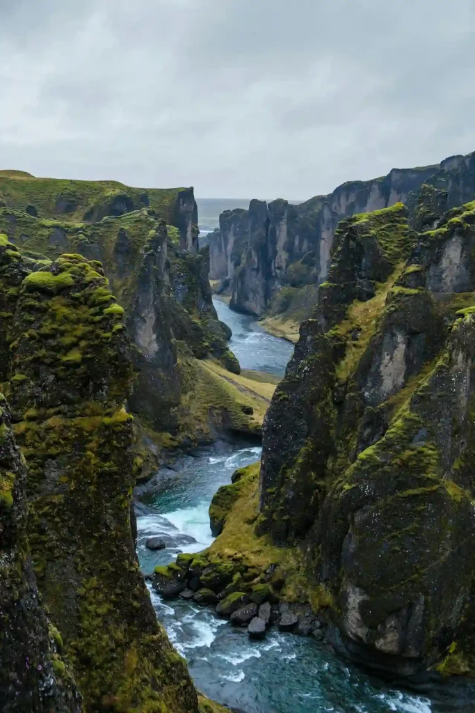 An aerial photo of Fjadrargljufur Canyon, Iceland Top 10 Fairytale Places